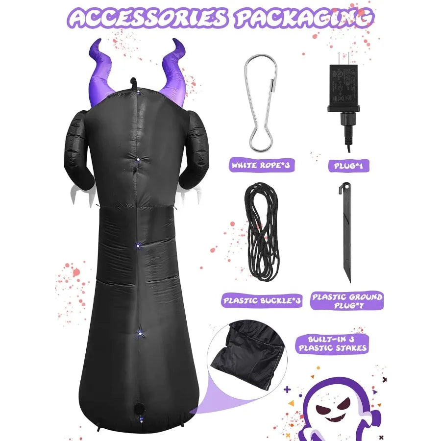 Tall Ten Foot Halloween Inflatable Ghost With LED Decoration