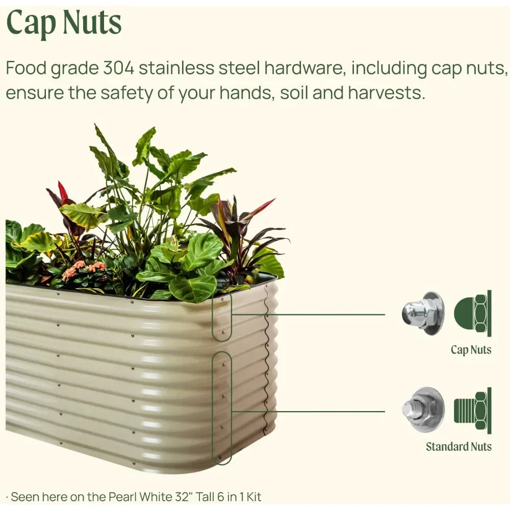 32 Inch Tall Raised Garden Bed Kit for Easy Gardening