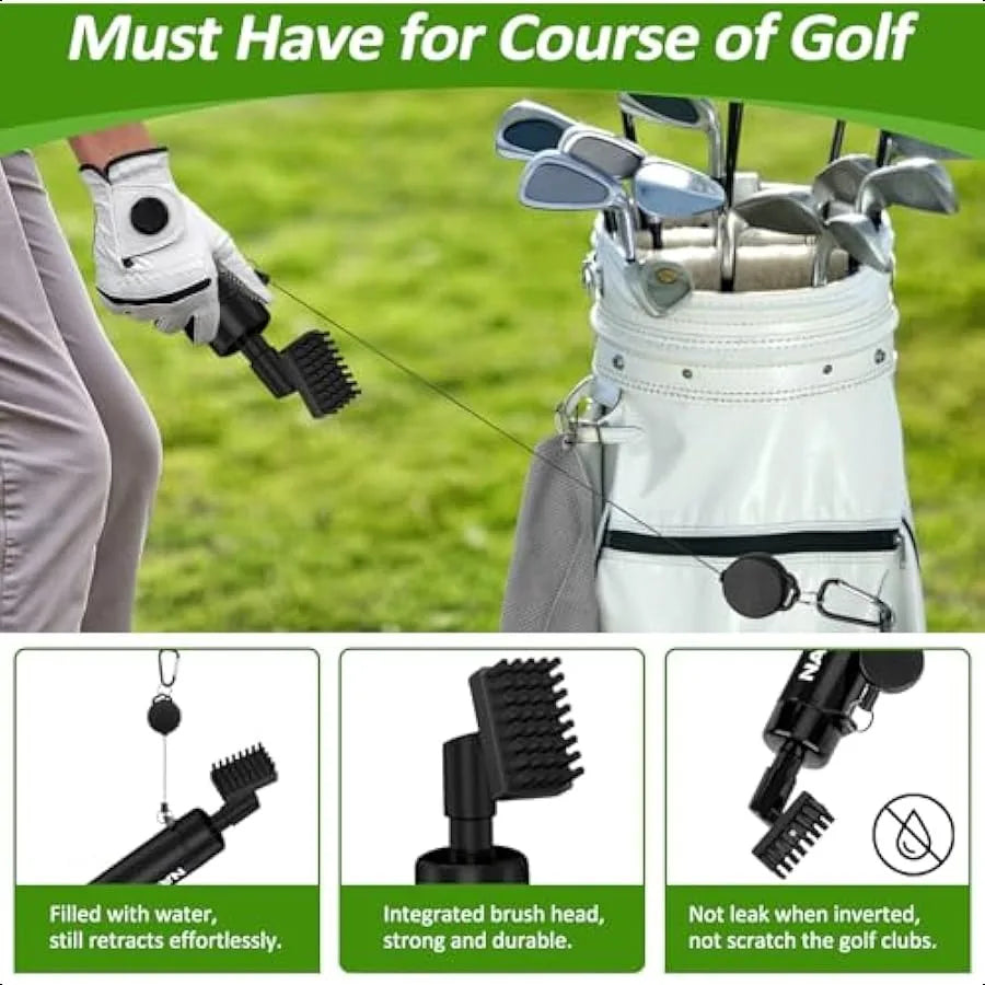 Premium Golf Towel And Club Cleaner Brush Set With Clip