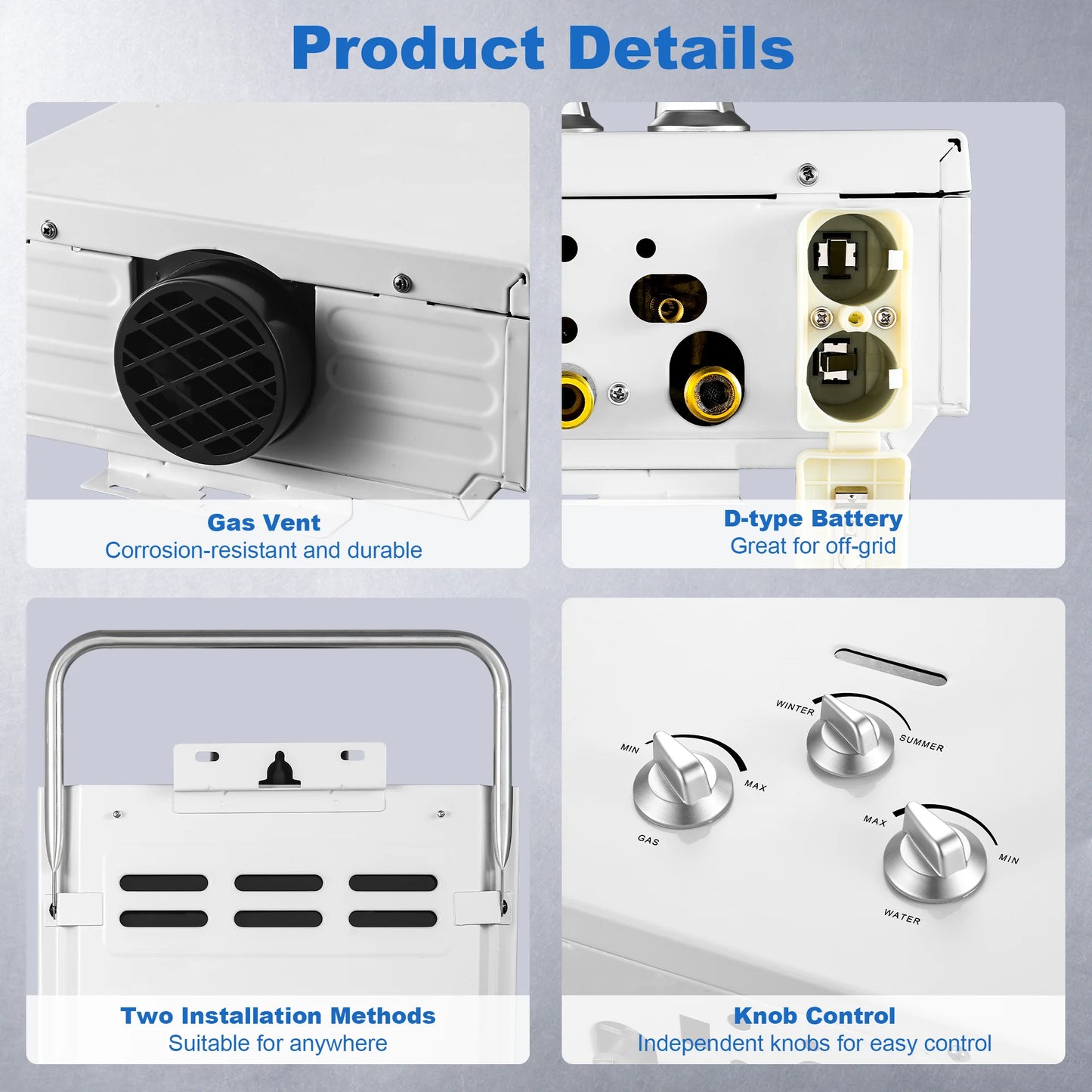 Portable Propane Tankless Water Heater 6L With Instant Hot