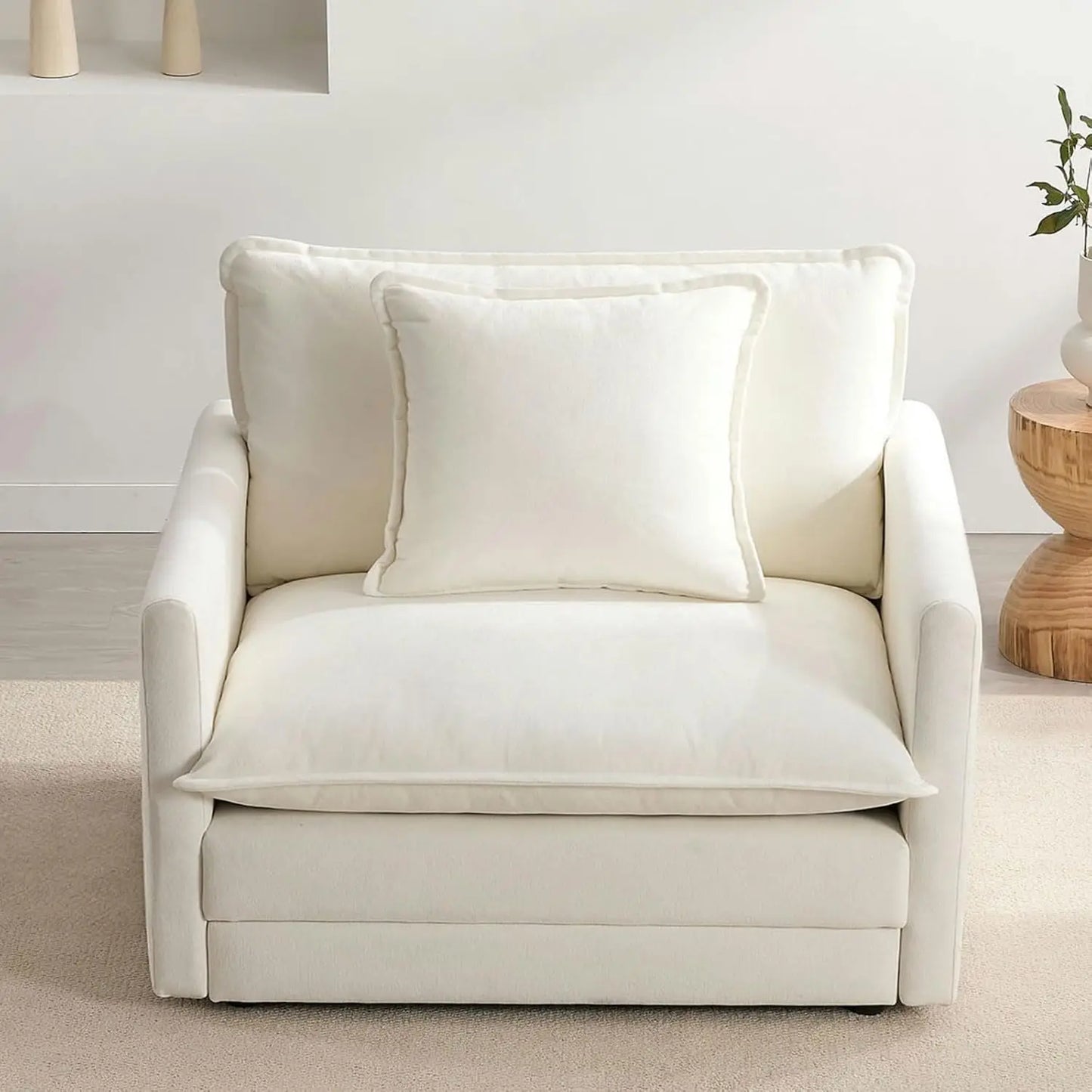 Chenille Oversized Accent Chair With Plush Cloud Comfort