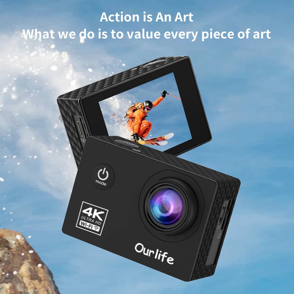 Action Camera 4K Ultra HD Waterproof 30m With WiFi