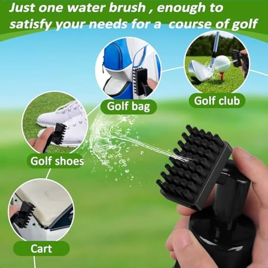 Premium Golf Towel And Club Cleaner Brush Set With Clip