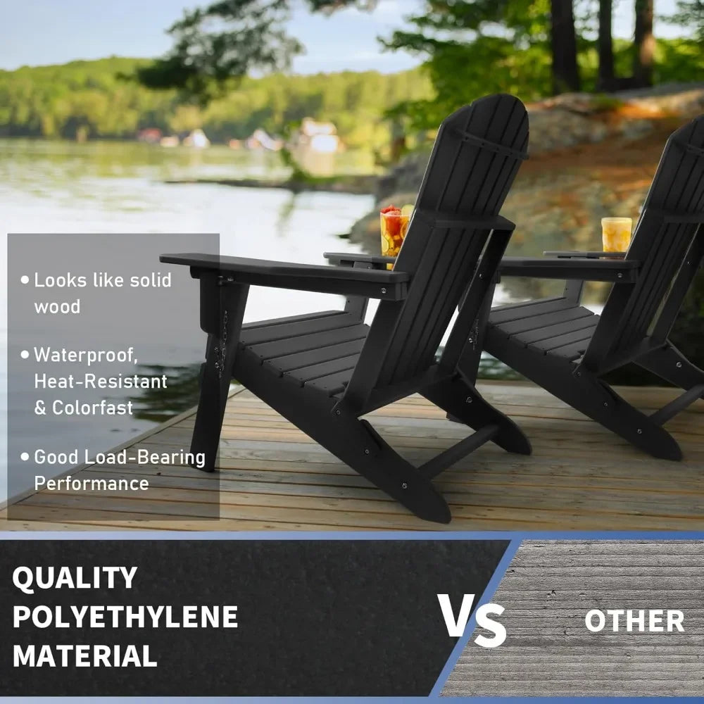 Folding Adirondack Chairs With Adjustable Backrest Deluxe