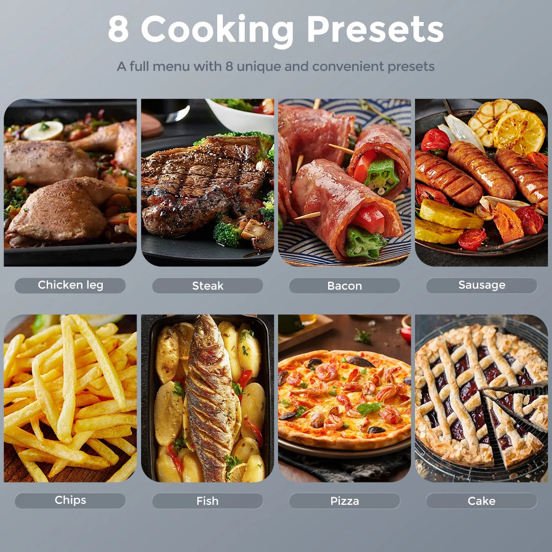 SEJOY Air Fryer Toaster Oven Combo with 8 Cooking Presets