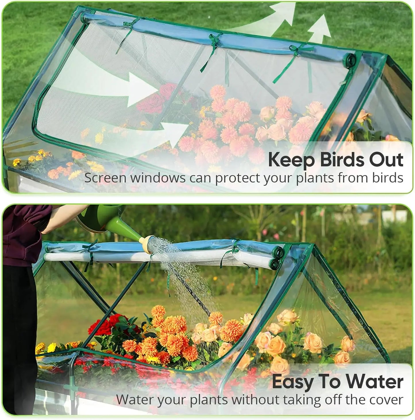 Raised Garden Bed With Cover Greenhouse Kit Galvanized Metal