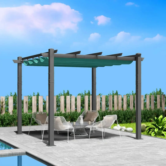 Morgan Retractable Aluminum Pergola With Waterproof Canopy