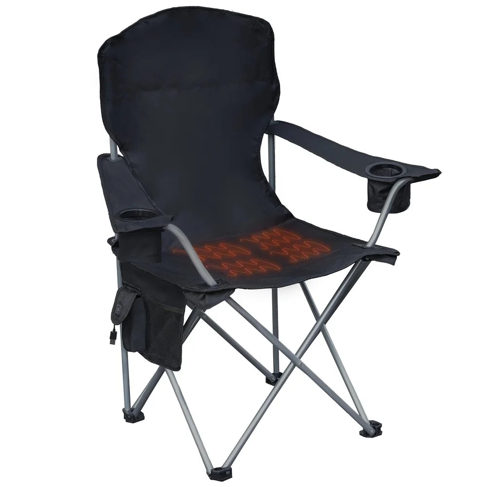 Heated Camp Chair Portable Foldable With Three Temperature Settings