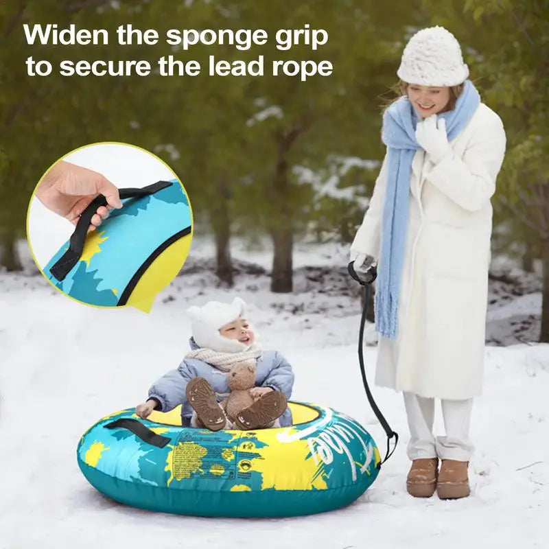 Inflatable Snow Sled With Thick Handles For Winter Fun