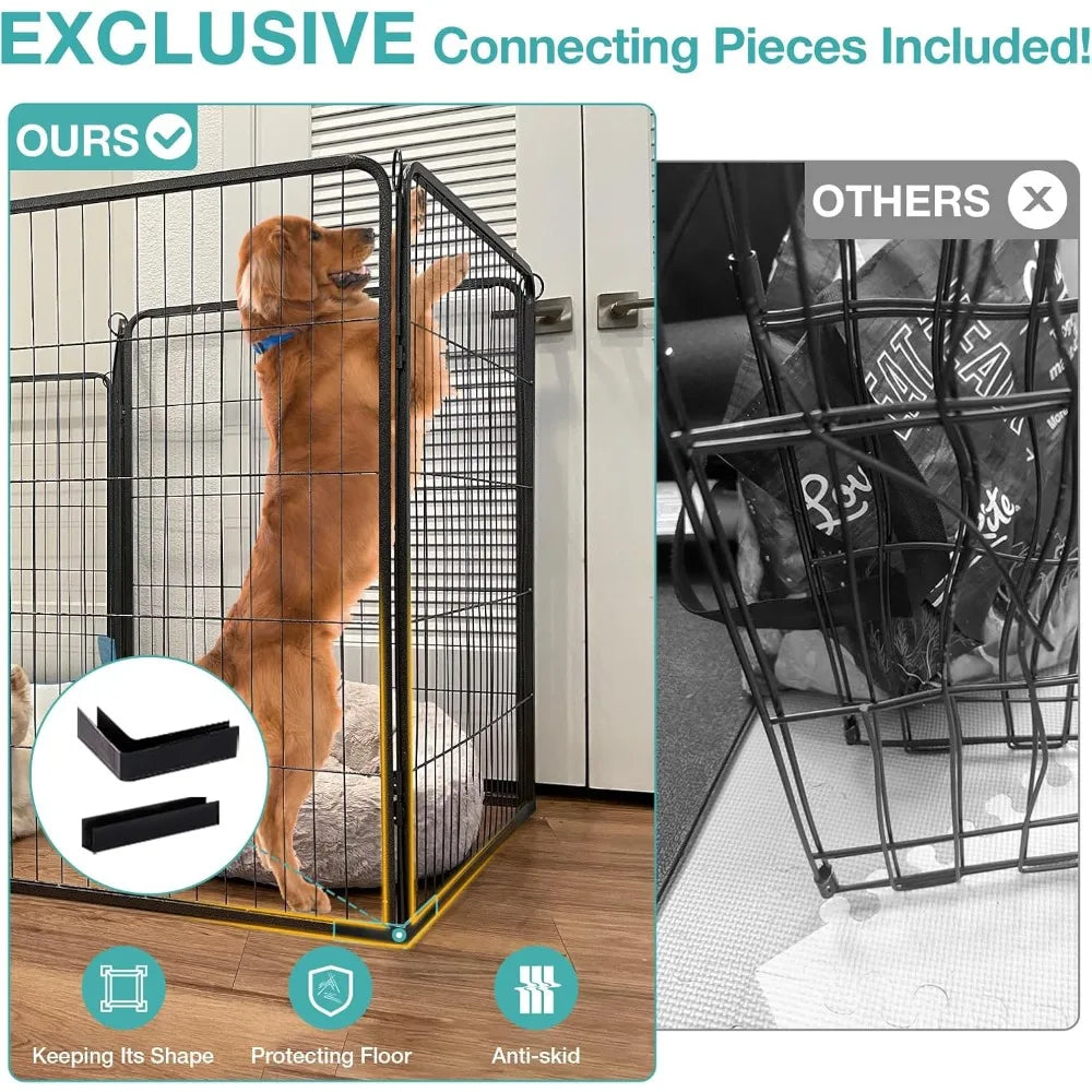 Sturdy Metal Dog Playpen For Indoor Outdoor Use Camping