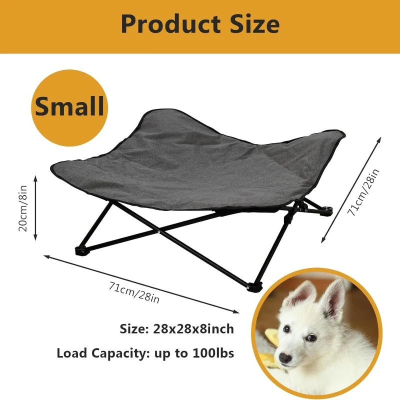 Portable Raised Dog Bed With Carrying Bag And Padded Cushion