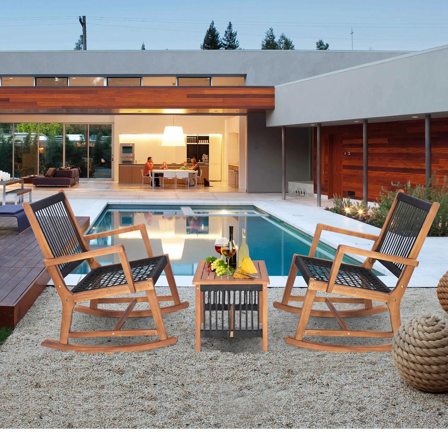 Acacia Wood Bistro Set for Stylish Outdoor Relaxation
