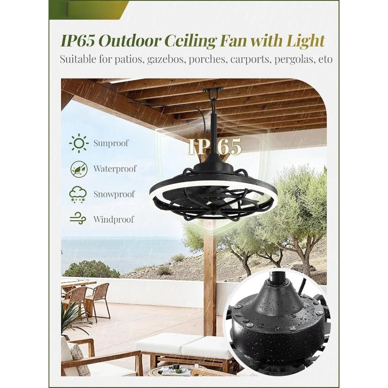 Weatherproof Outdoor Ceiling Fan with Remote Control