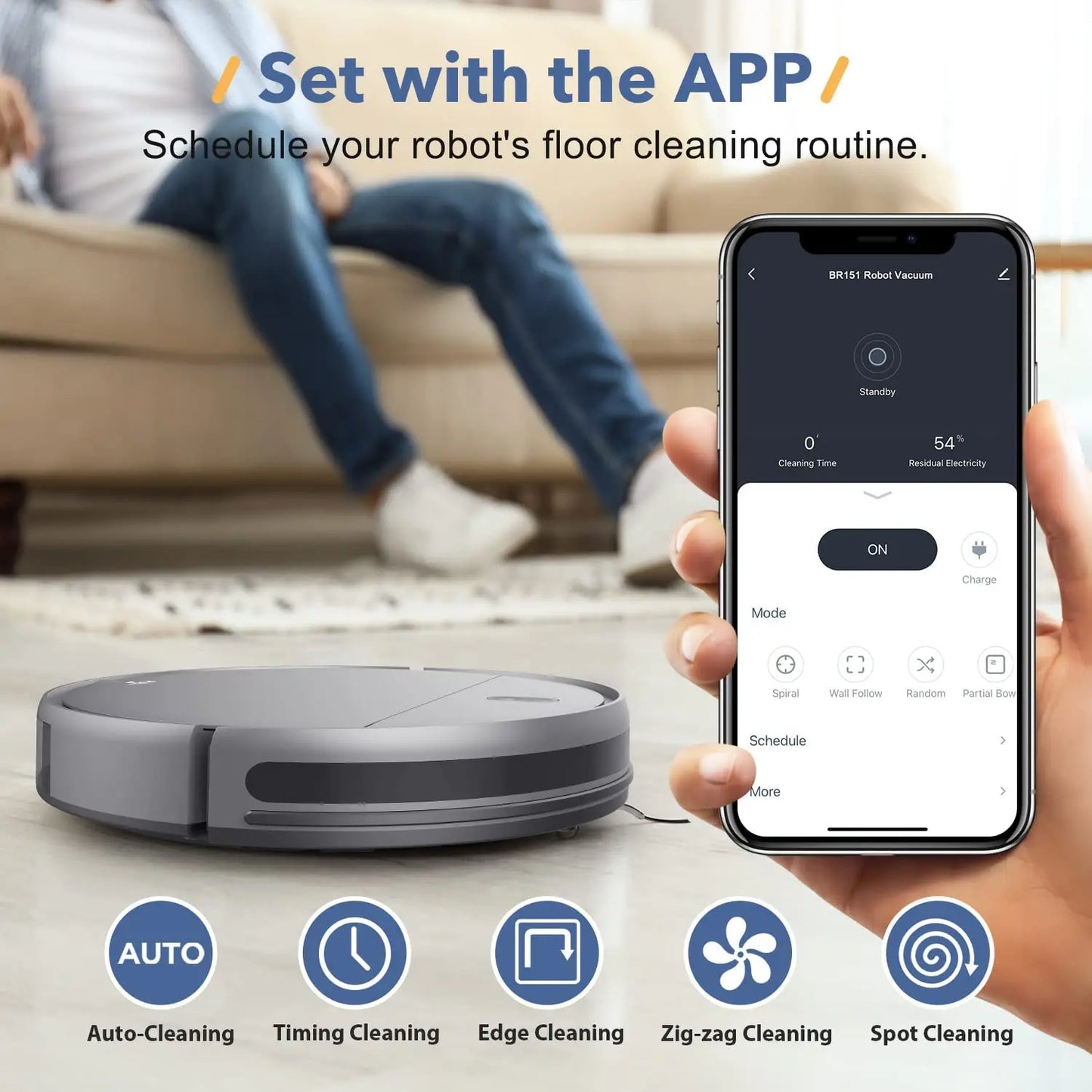 Omeser Robot Vacuum Cleaner Mop With Smart App Control