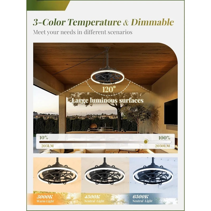 Weatherproof Outdoor Ceiling Fan with Remote Control