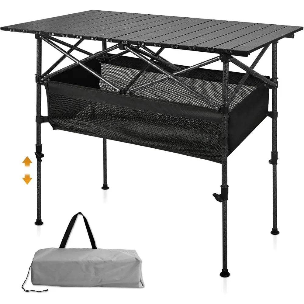 Foldable Camping Table With Adjustable Height For Outdoors
