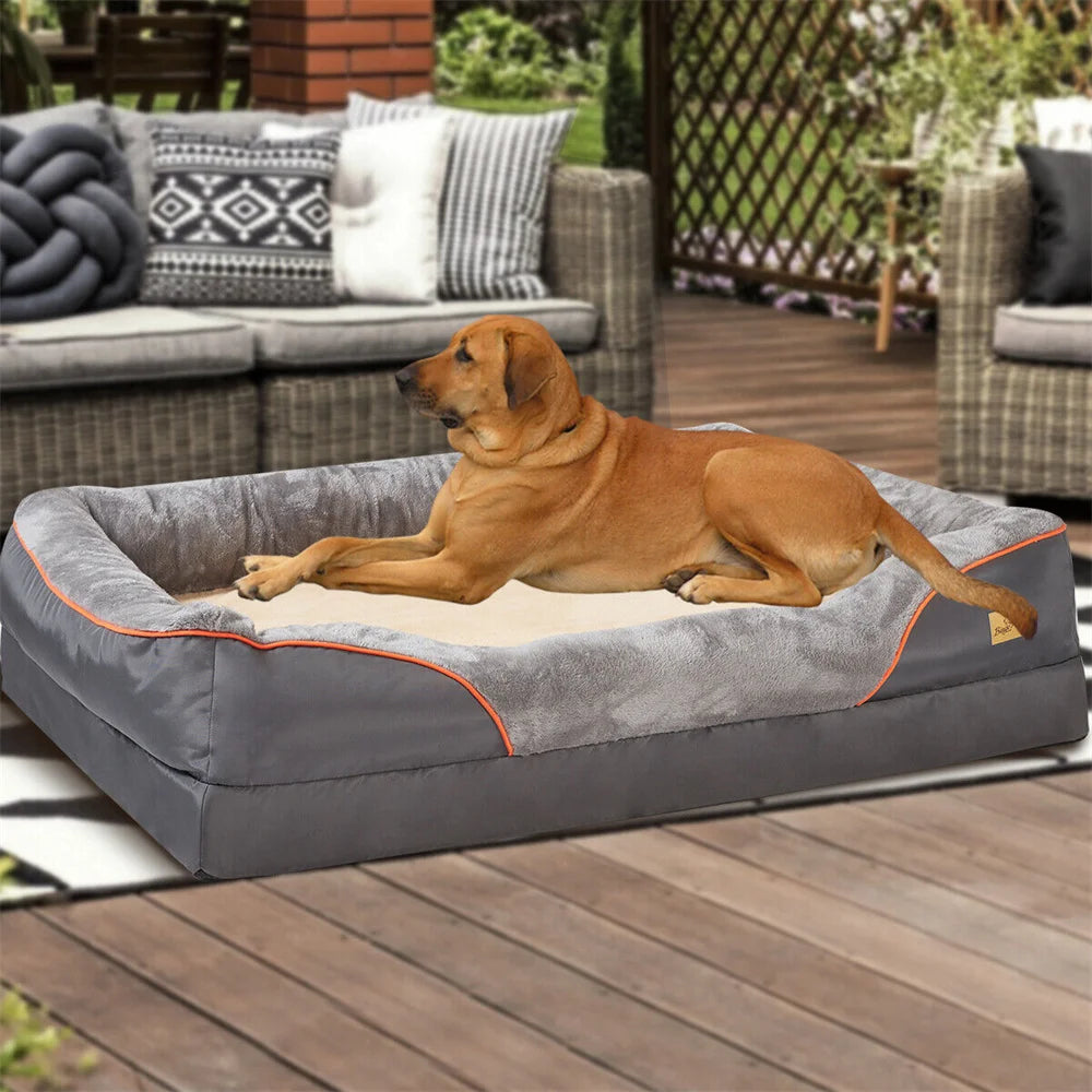 Jumbo Orthopedic Dog Bed with Waterproof Memory Foam