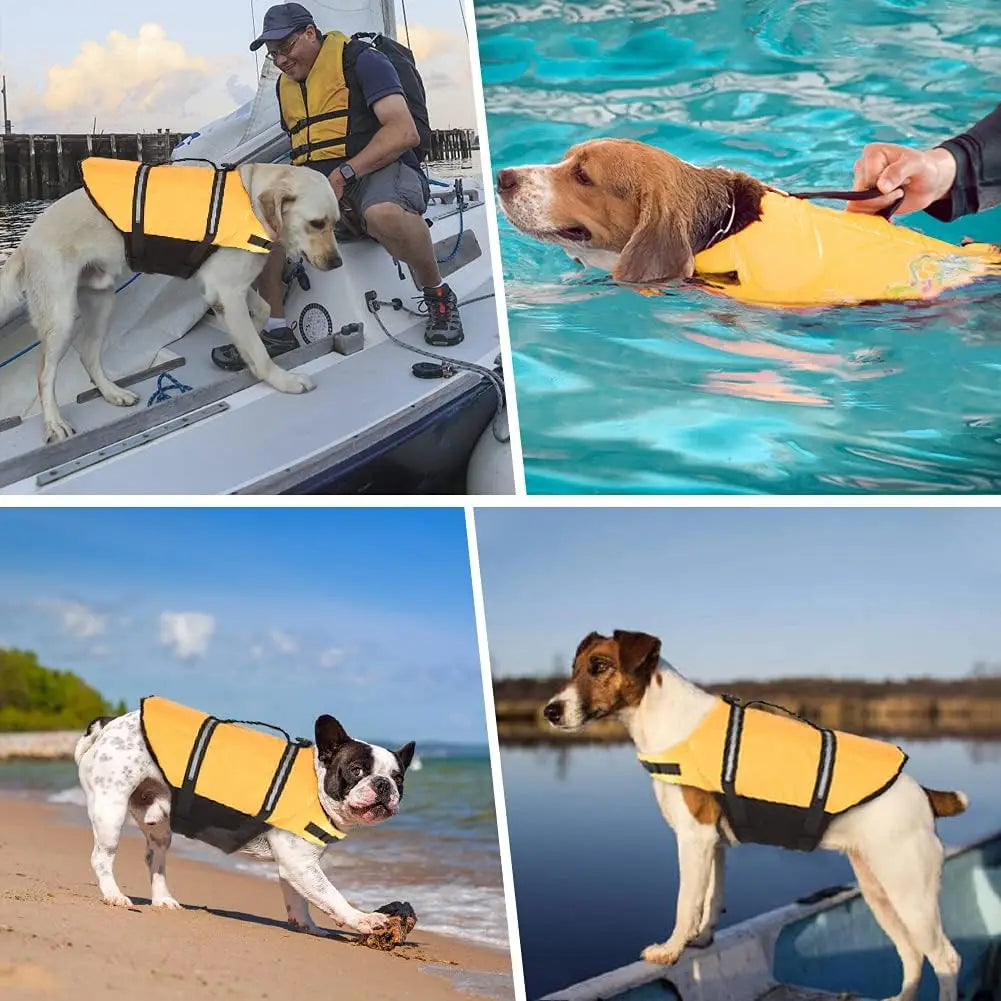 Ripstop Reflective Dog Life Jacket With Rescue Handle