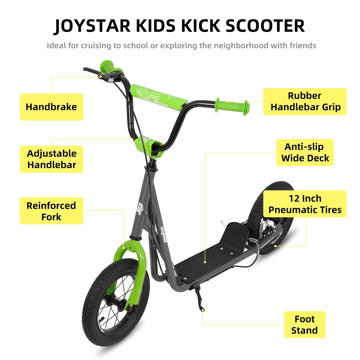 Joystar Kick Scooter For Kids With Adjustable Handlebar