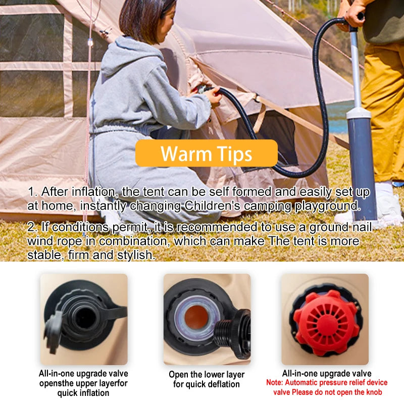 Inflatable Tent – Ultra-Quick Setup for 6 to 8 People with 4 Season Durability