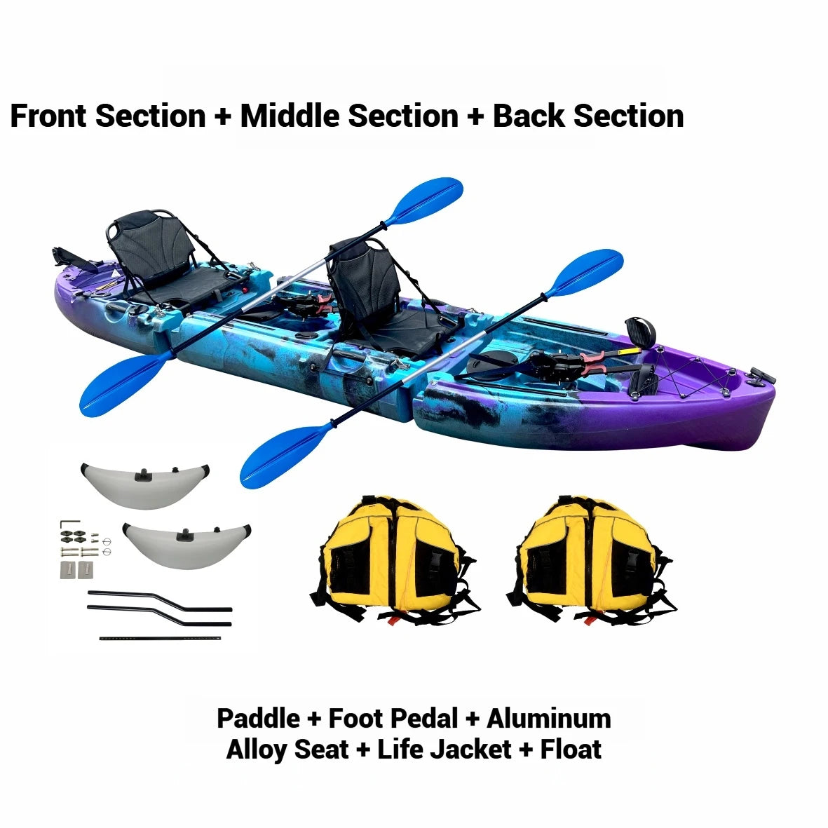 Portable LLDPE Kayak Canoe With Split Shell For Solo Tandem