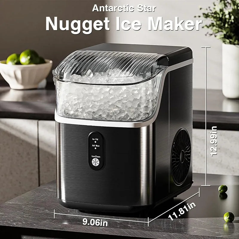 Nugget Ice Maker Countertop with Self-Cleaning Feature