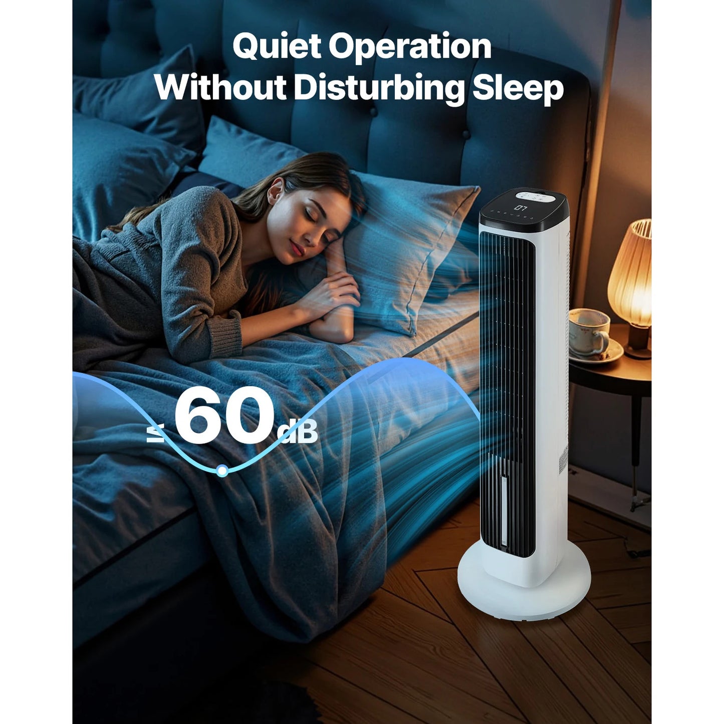 VEVOR Tower Fan with 70 Degree Oscillation and 9 Speed Settings
