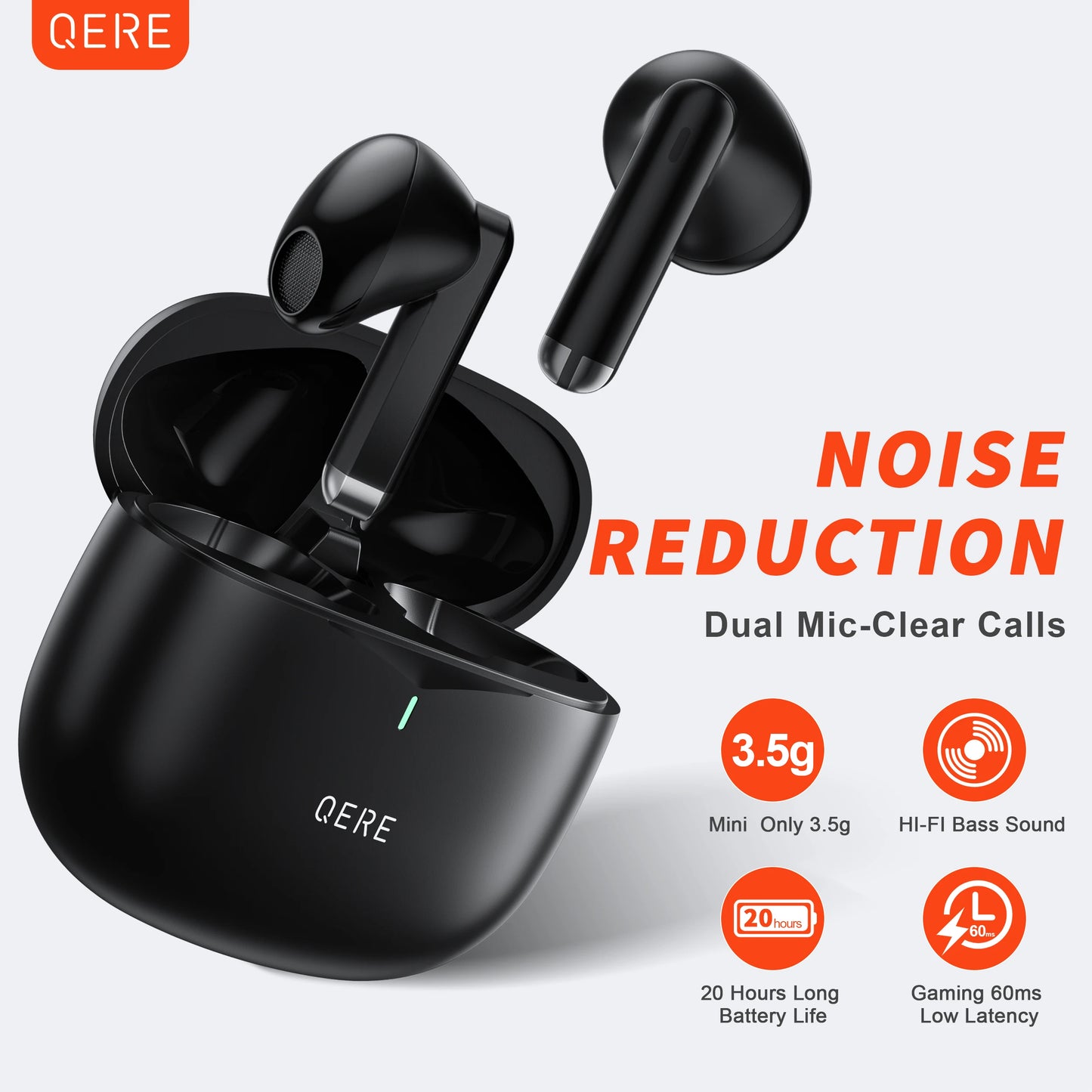 QERE E28 Wireless Headphones with Bluetooth 5.3 and Low Latency