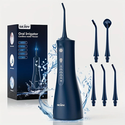 SEJOY USB Rechargeable Dental Water Flosser with 5 Modes