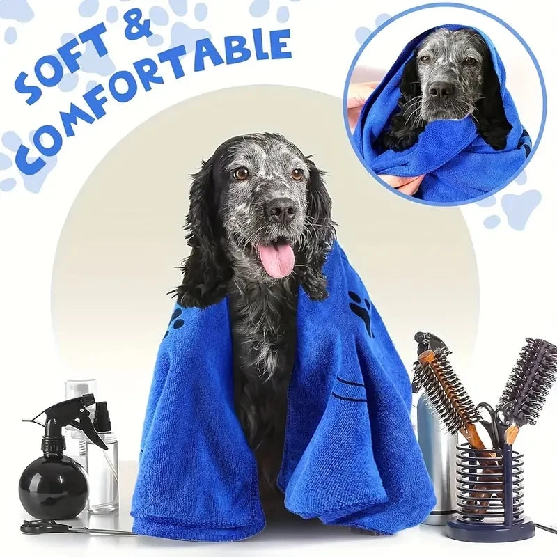 Soft Microfiber Dog Towels Quick Dry Absorbent Pet Grooming
