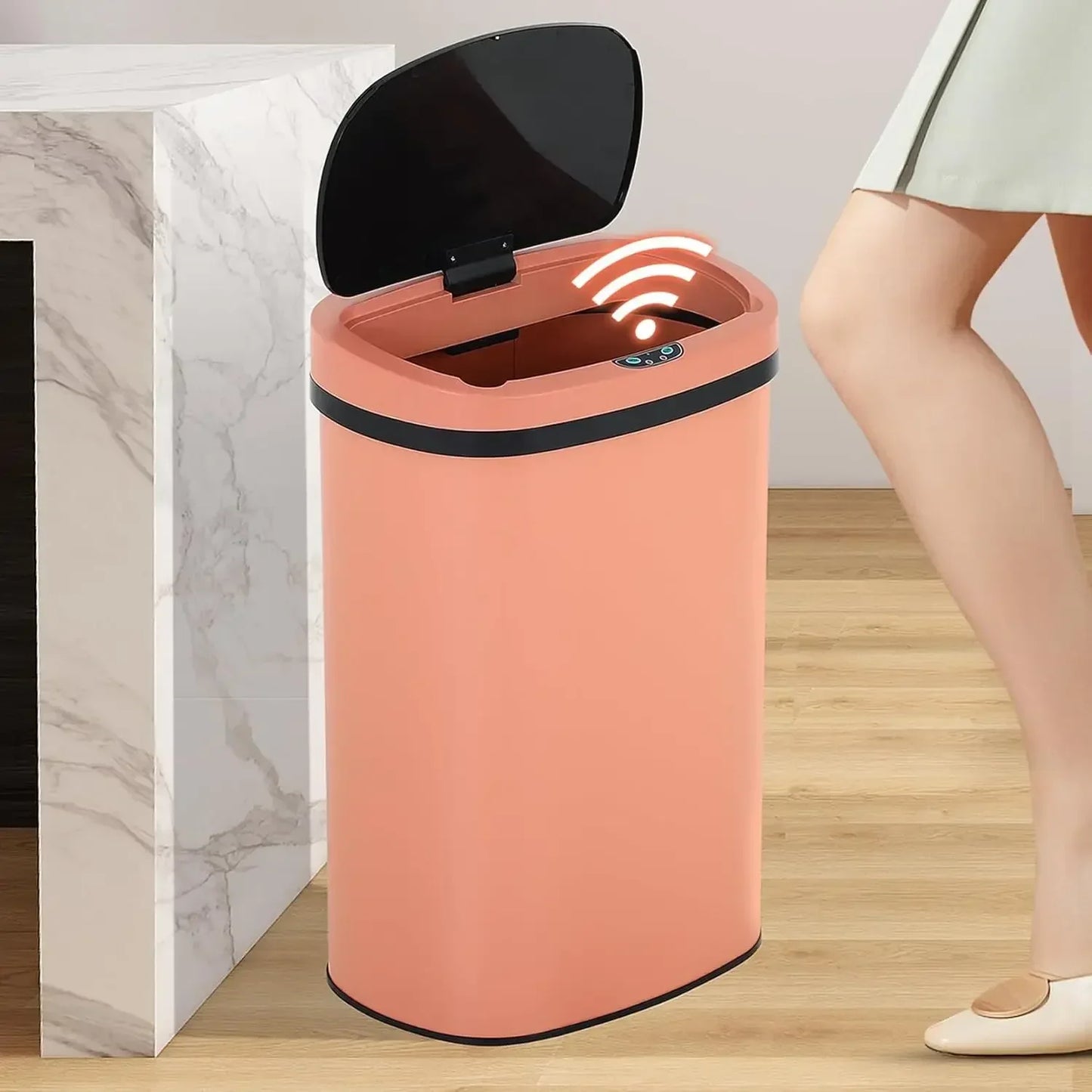Mozhou 13 Gallon Kitchen Trash Can with Touch Free Sensor