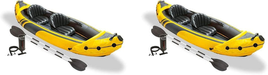 Inflatable Two Person Kayak Set With High Output Pump