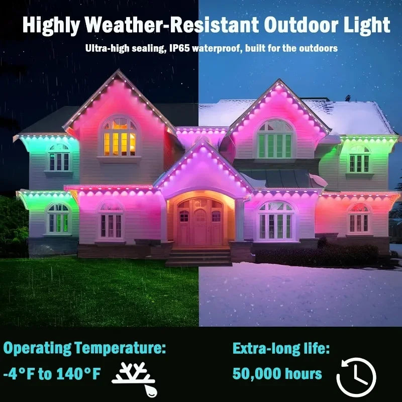 Permanent 150ft RGB Outdoor Eaves LED Lights With Remote