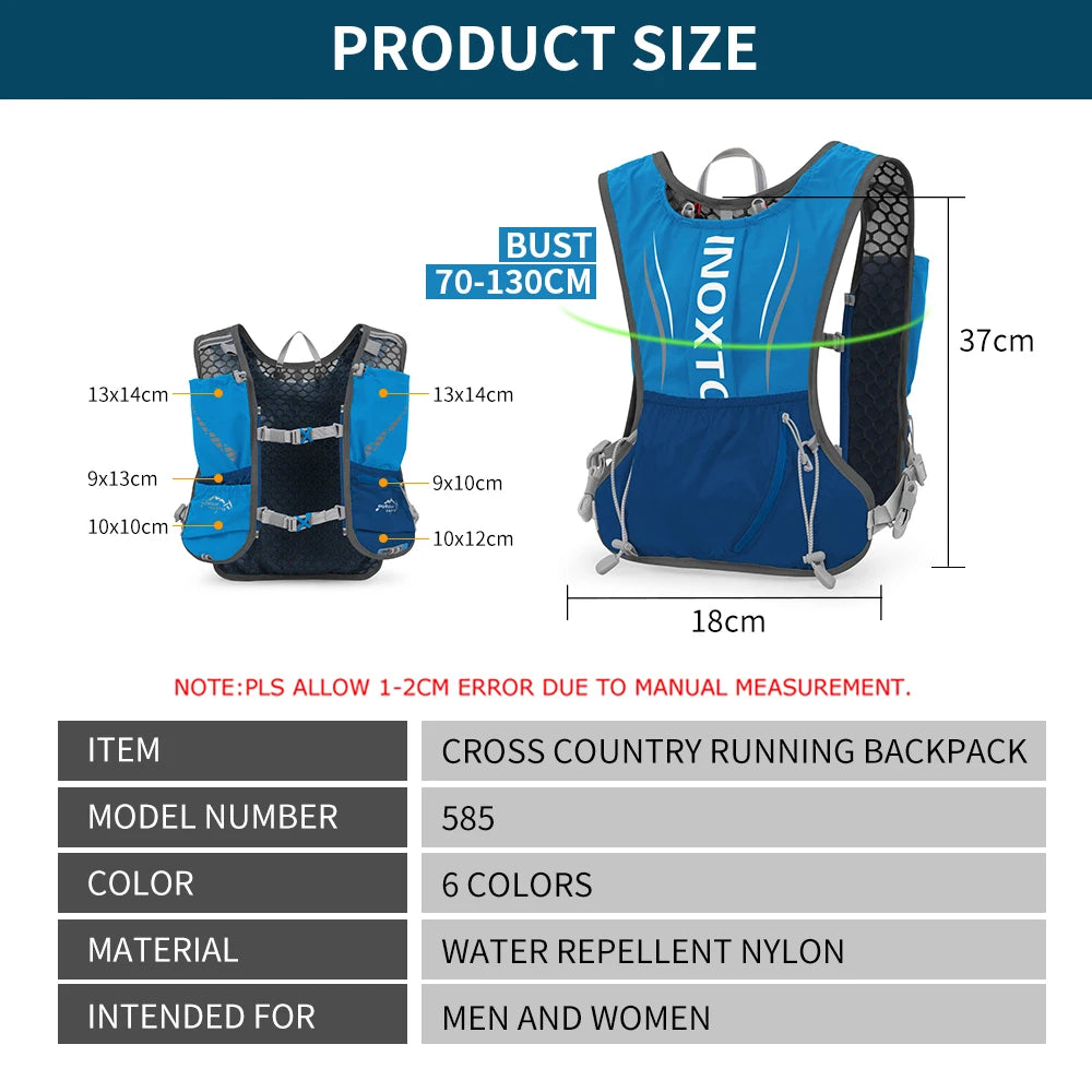5L Lightweight Running Backpack Hydration Vest Portable