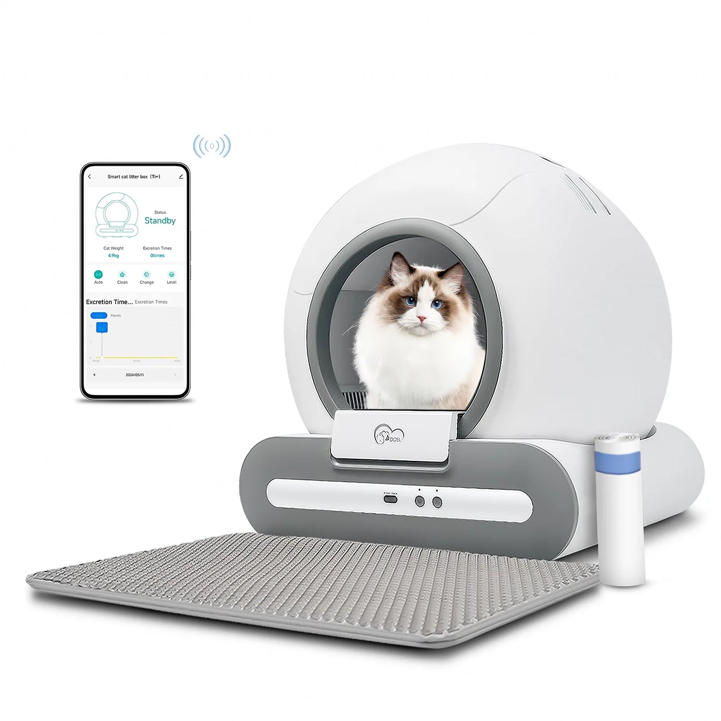 DOEL Self-Cleaning Cat Litter Box with App Control