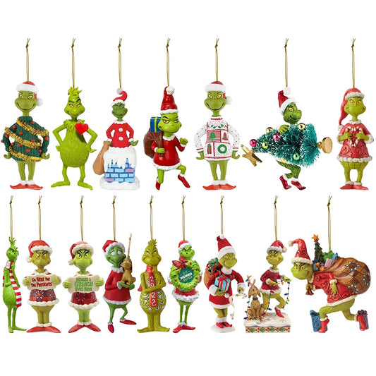 18Pcs 2D Acrylic Christmas Monster Ornaments Pack Bundle