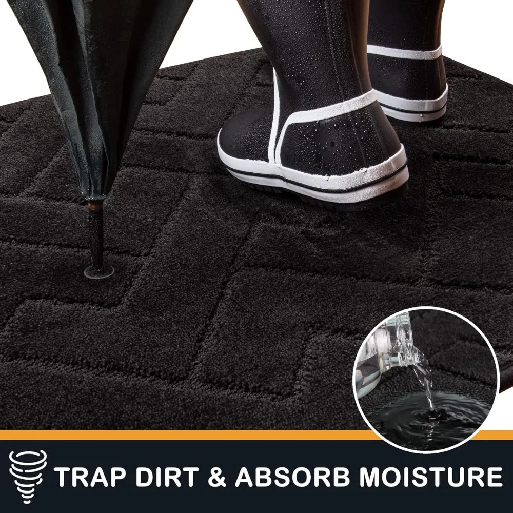 Non-Slip Dirt Trapper Door Mat for Muddy Shoes and Paws