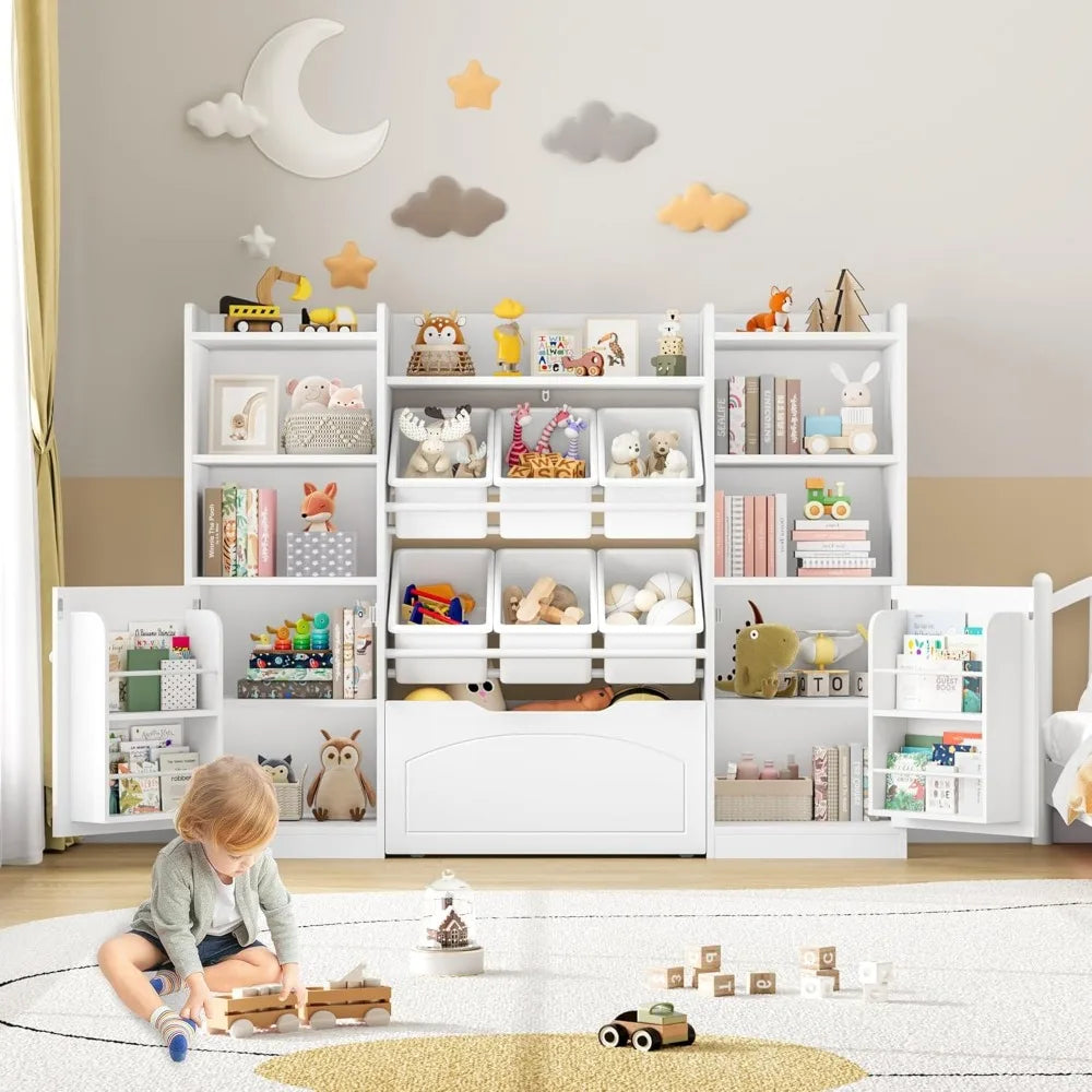 Multifunctional 55 Inch Kids Toy Organizer with Movable Drawer