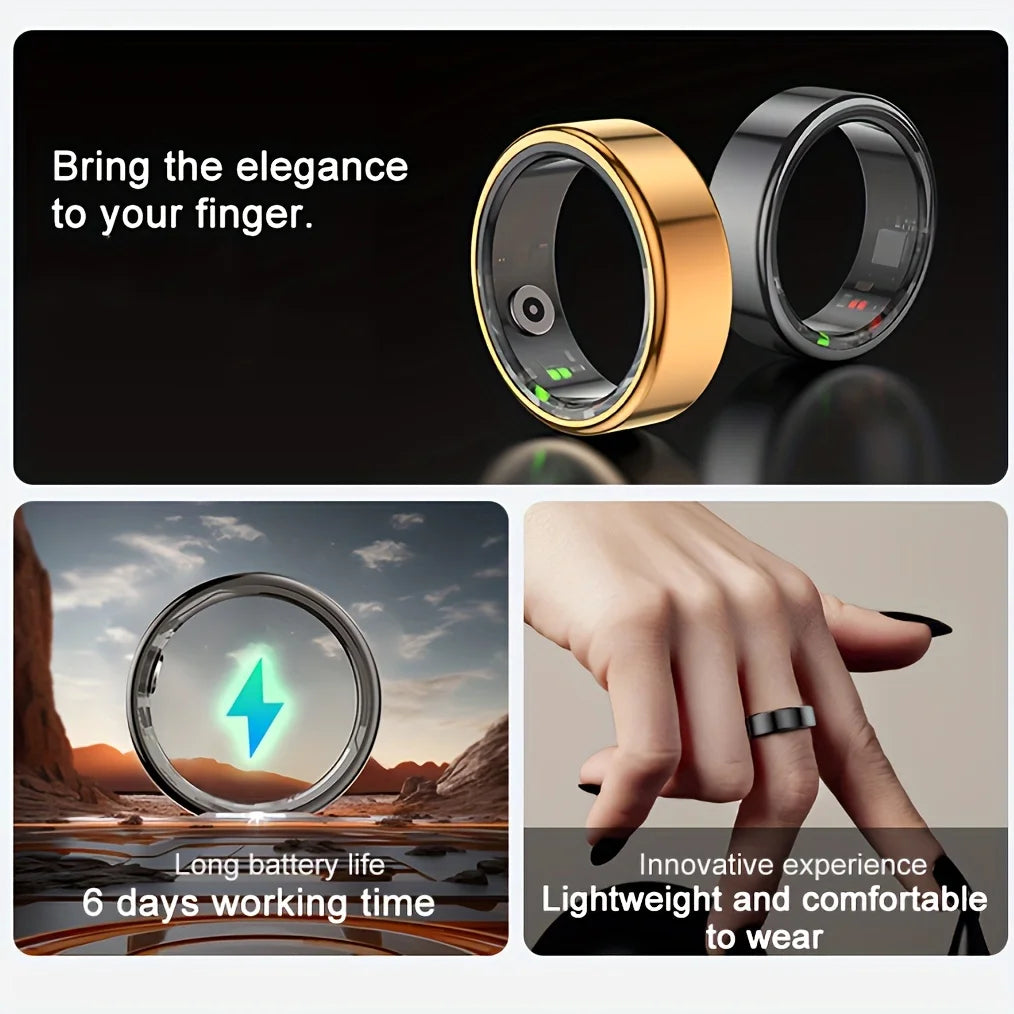 Smart Ring Health Tracker With Heart Rate Monitoring