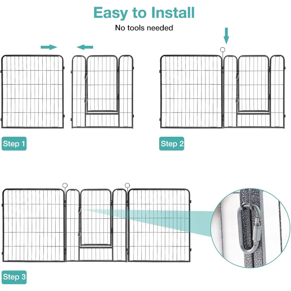 Sturdy Metal Dog Playpen For Indoor Outdoor Use Camping