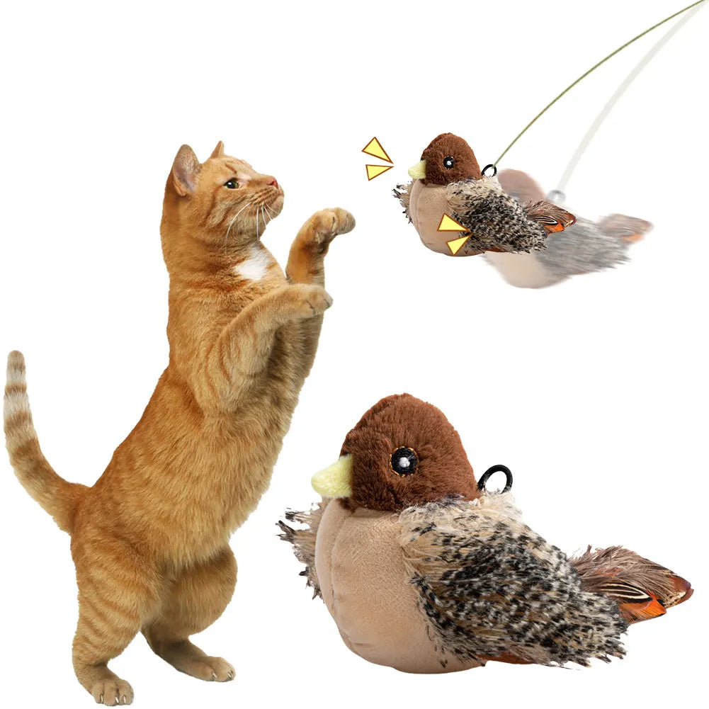 Interactive Plush Flapping Bird Cat Toy for Endless Fun