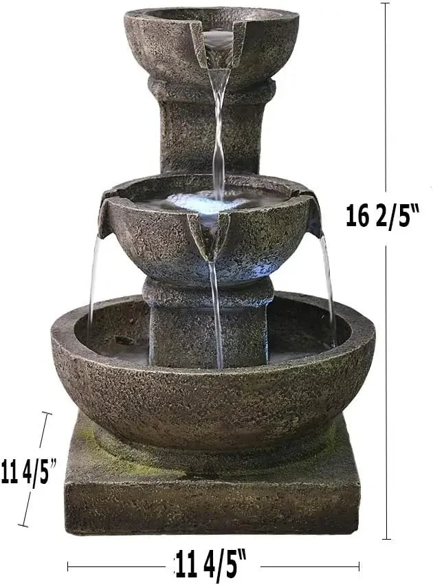Outdoor Waterfall Fountain with Soothing LED Lights