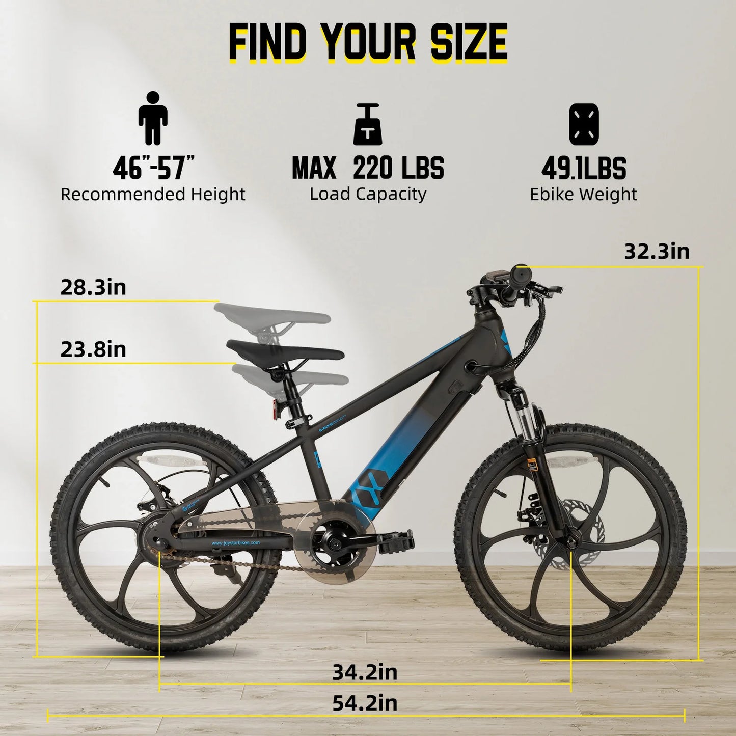 Joystar 250W Kids Electric Bike 15 Mile Range Safety