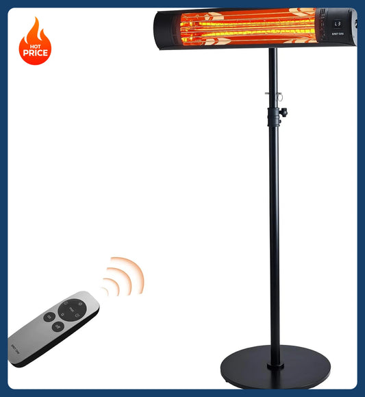 Patio Heater Infrared 1500W IP65 Waterproof Wall Mount Stand