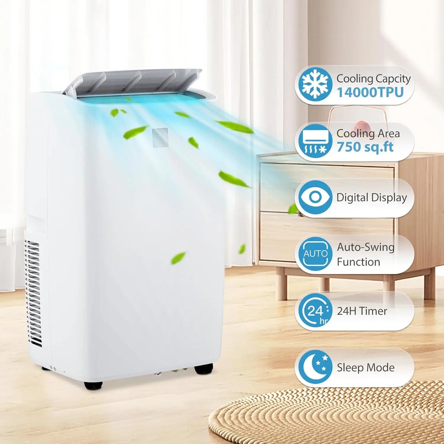 Twister Gootophill 14000 BTU Portable Air Conditioner for Quick Cooling