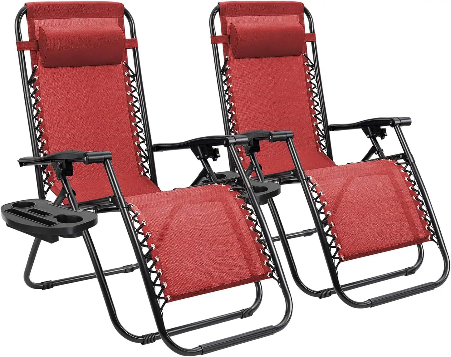 Zero Gravity Patio Chair Folding Outdoor Lounge with Cup Holder