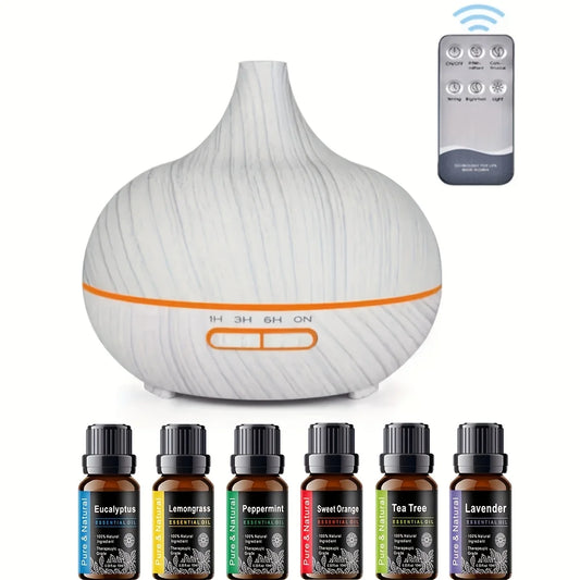 Wood Grain Aromatherapy Essential Oil Diffuser With Remote