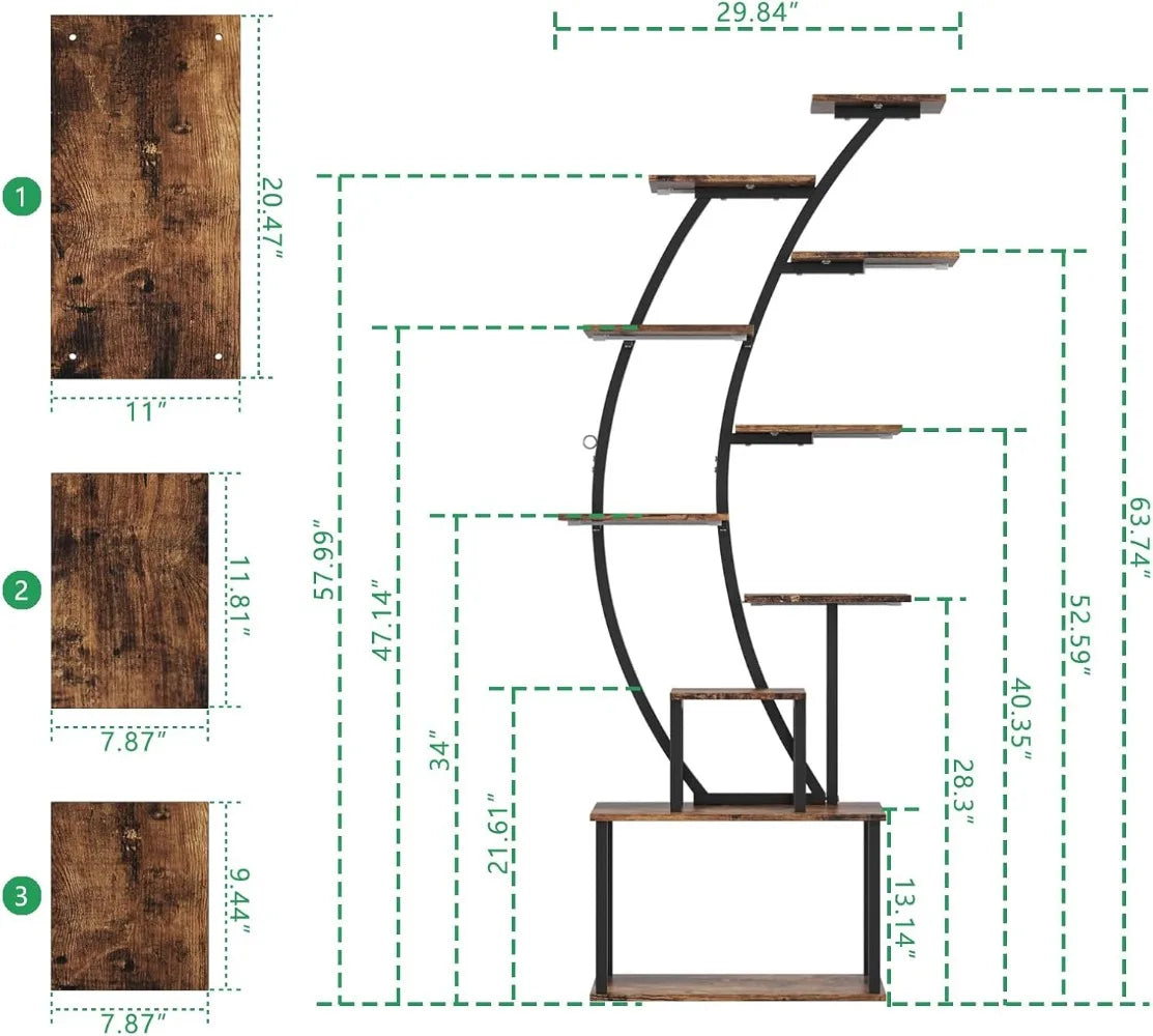 Indoor Plant Stand with Grow Lights for Space Saving