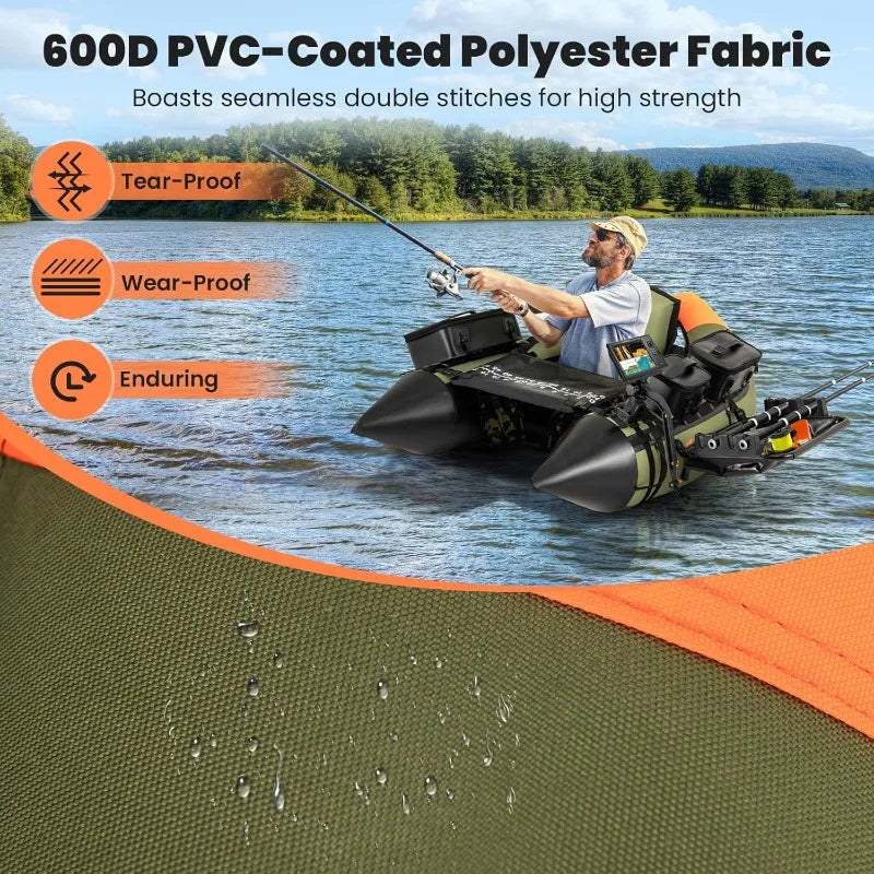 High Capacity Inflatable Float Tube for Comfortable Fishing