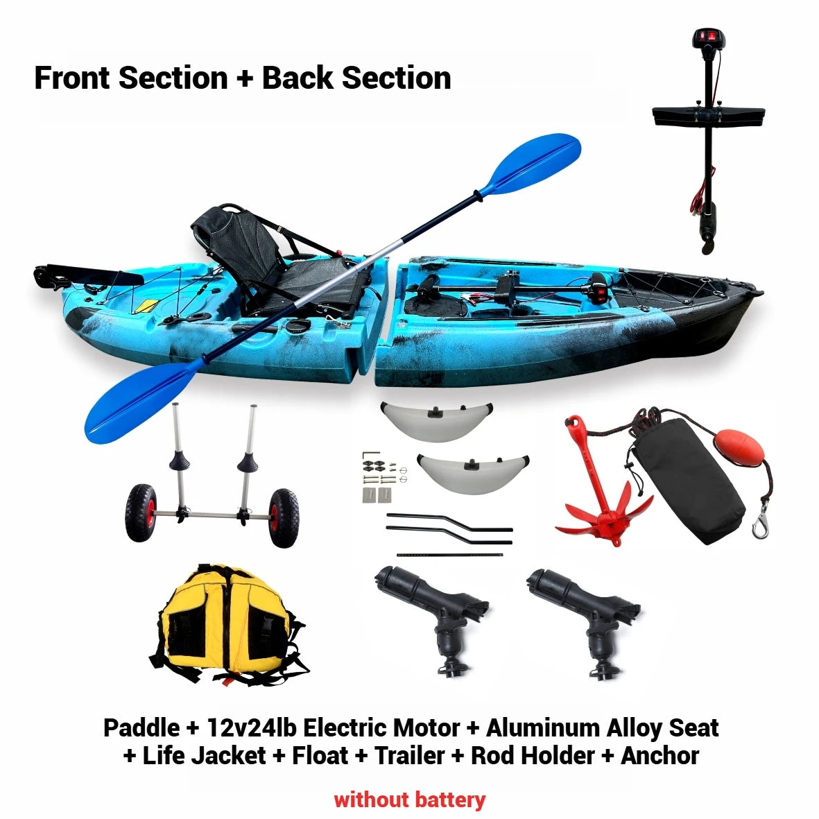 Portable LLDPE Kayak Canoe With Split Shell For Solo Tandem